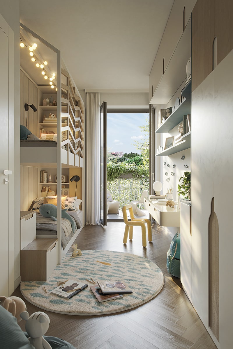 Cameretta della Residenza 7PM Living Vibes con giocattoli per bambini