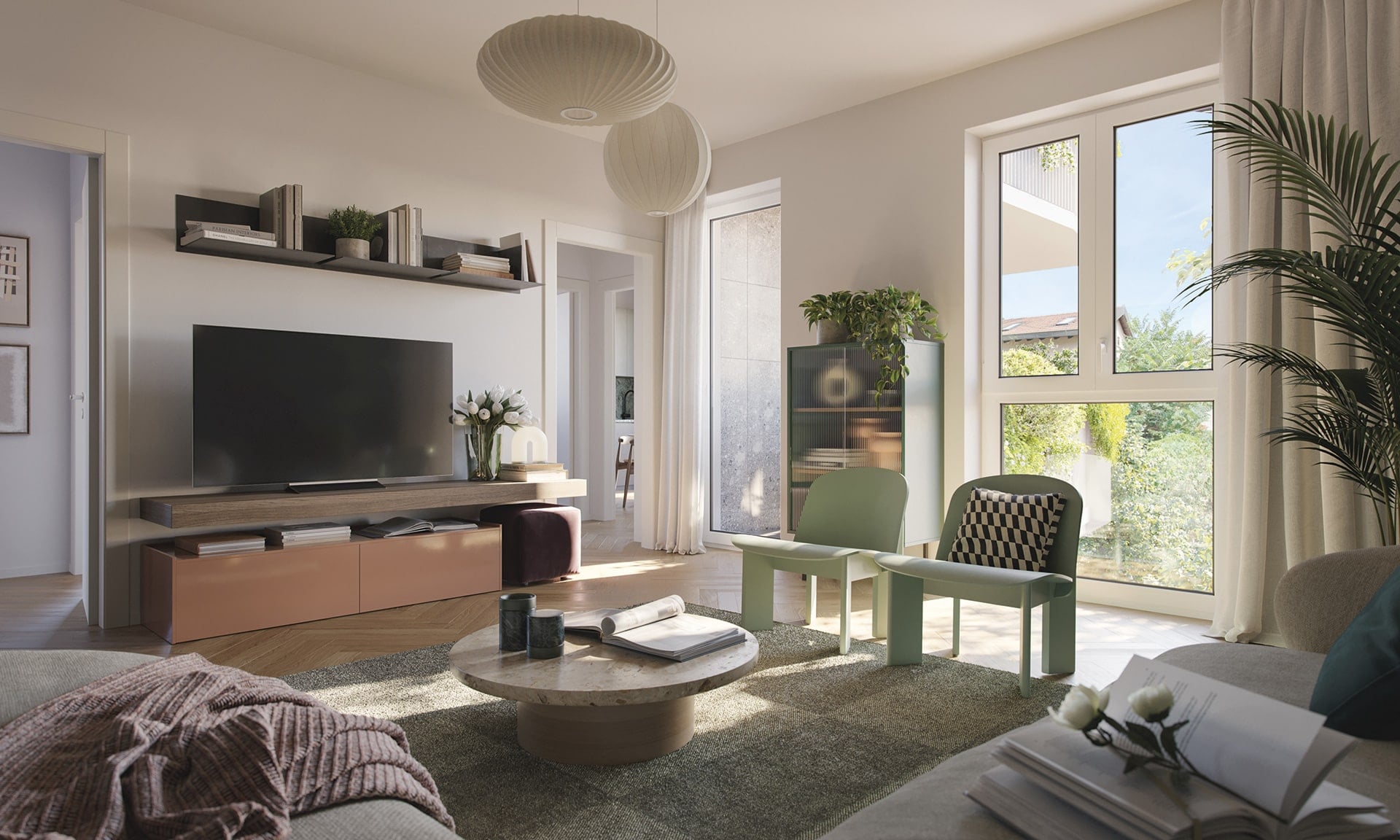 Soggiorno dei Nuovi Appartamenti di 7PM Living Vibes a Milano