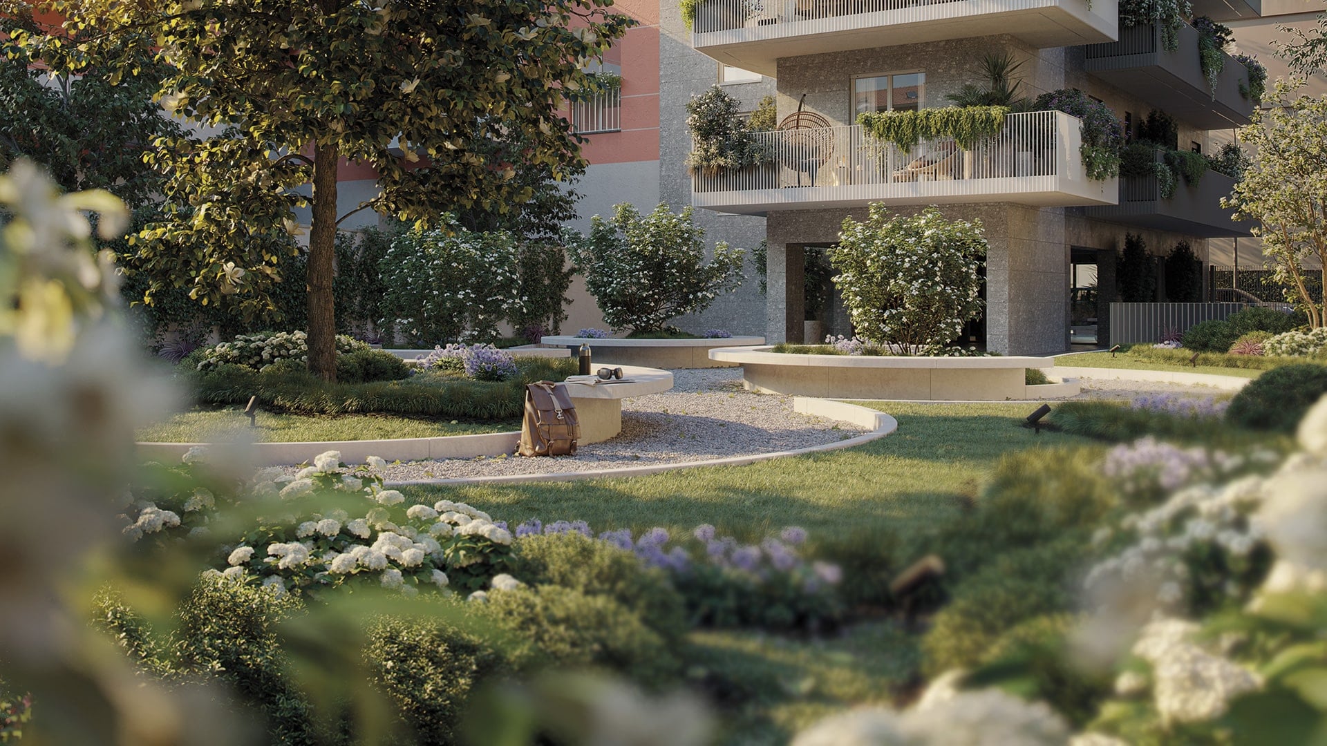 Giaridno del progetto residenziale 7PM Living Vibes
